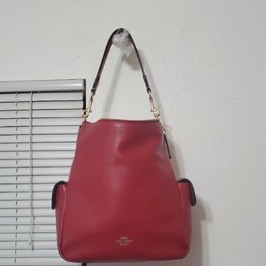 Coach Pennie Cherry Red Leather Shoulder Crossbody Bag